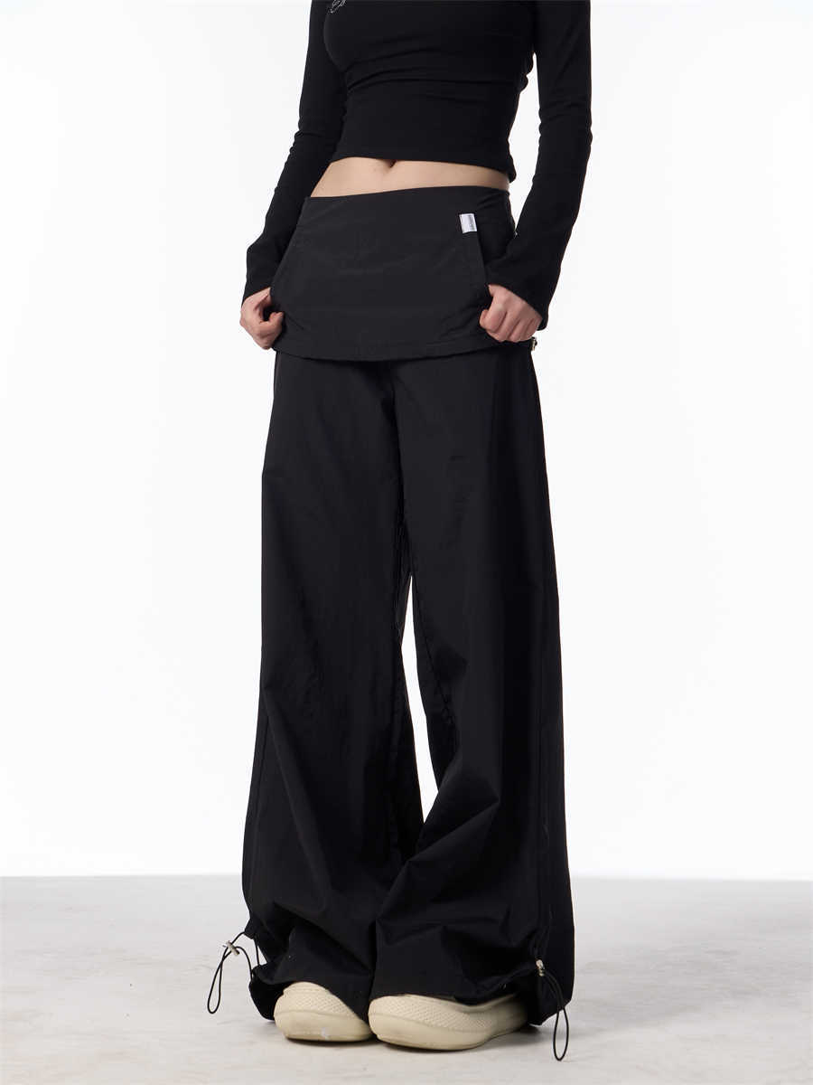 women's fake two-piece overalls pants