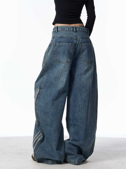 women's retro wide-leg jeans