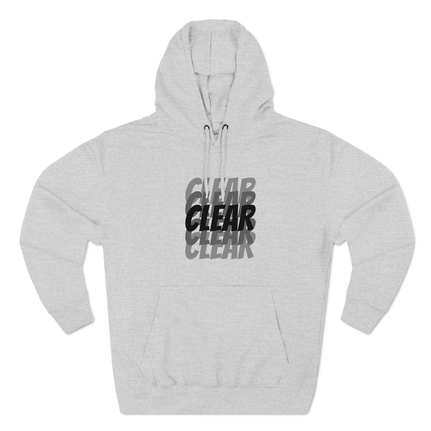 Clear three-panel fleece hoodie