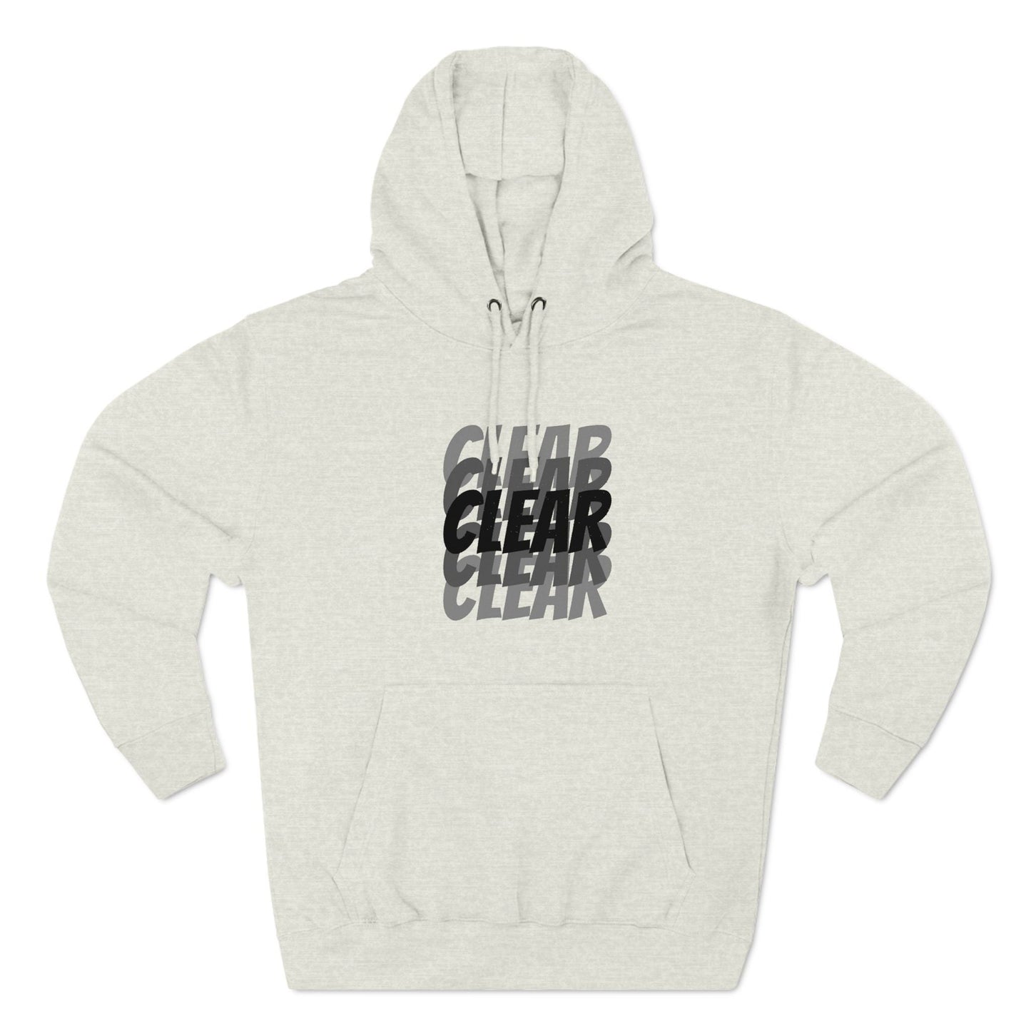 Clear three-panel fleece hoodie