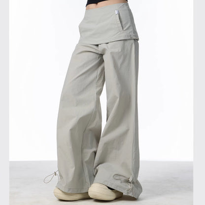 women's fake two-piece overalls pants