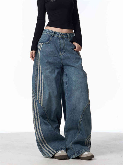 women's retro wide-leg jeans