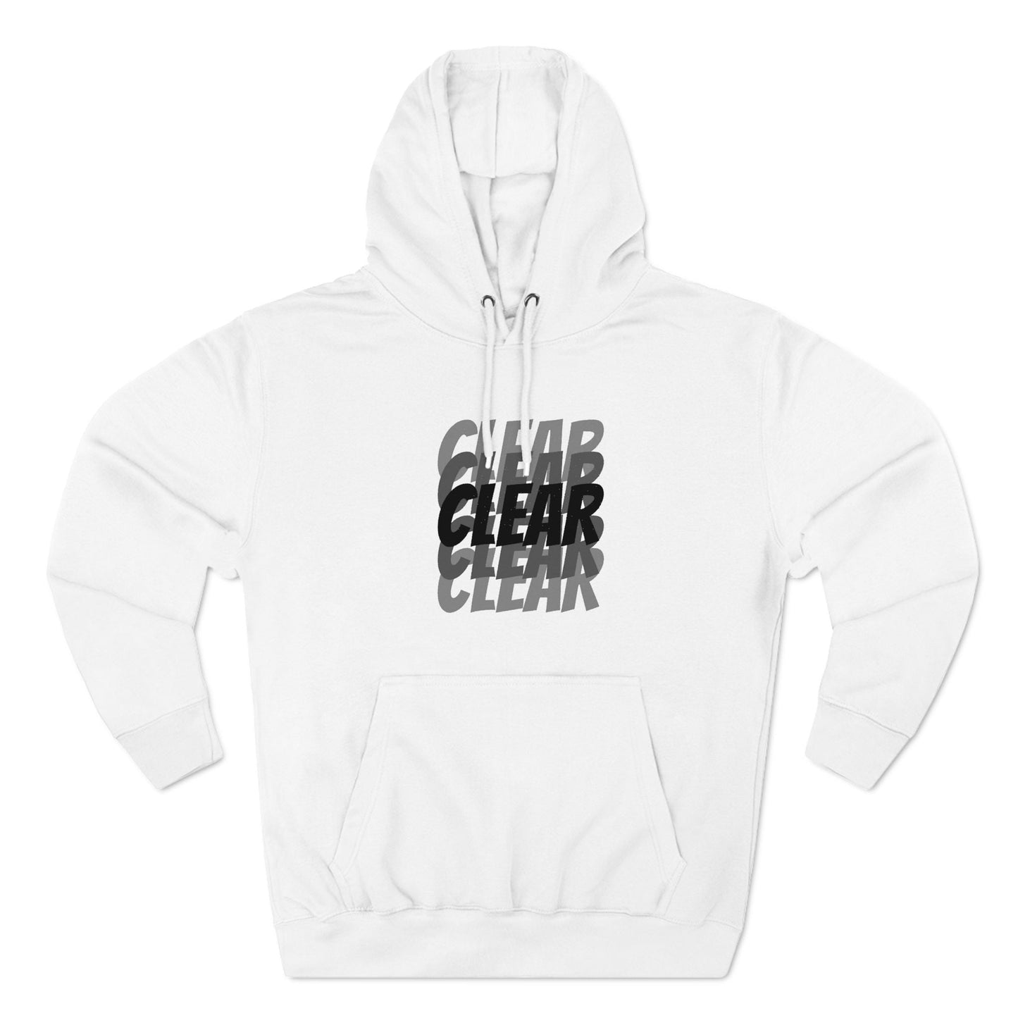 Clear three-panel fleece hoodie