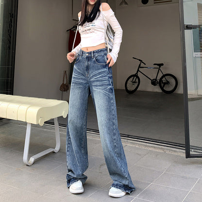 women's retro wide-leg jeans