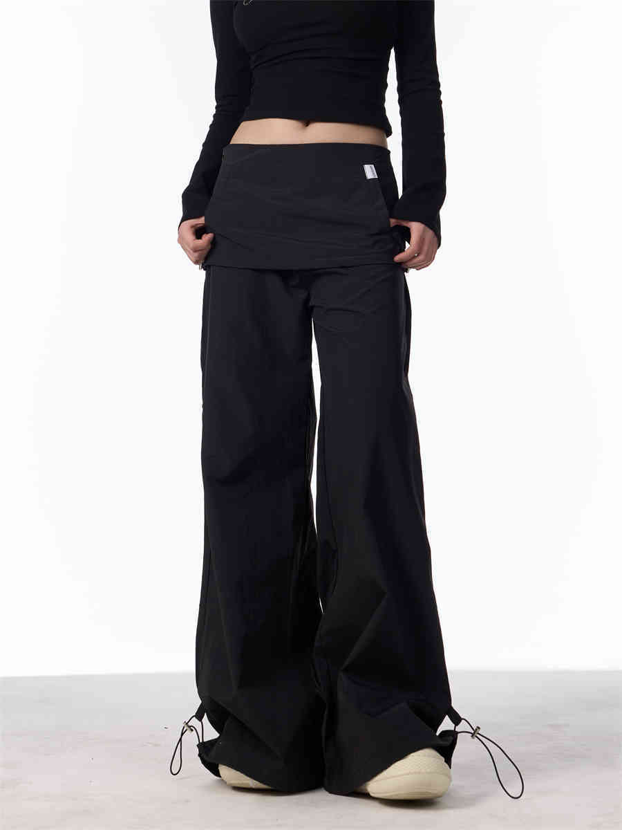 women's fake two-piece overalls pants