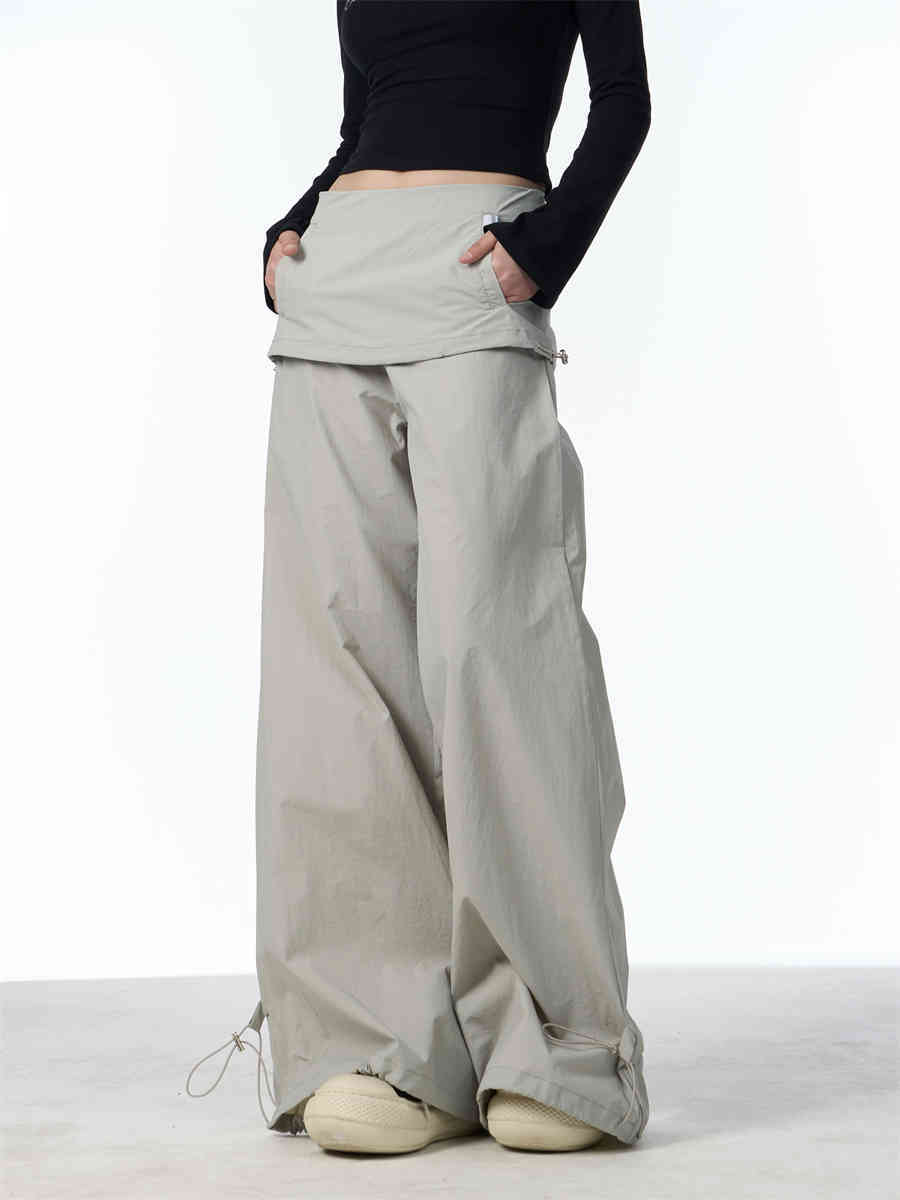 women's fake two-piece overalls pants