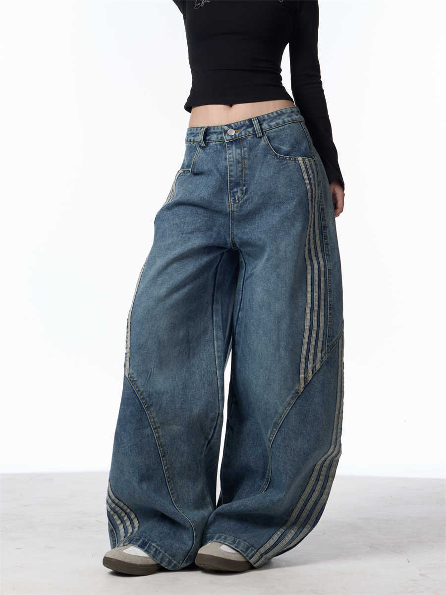 women's retro wide-leg jeans