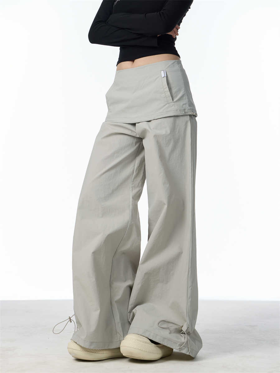 women's fake two-piece overalls pants